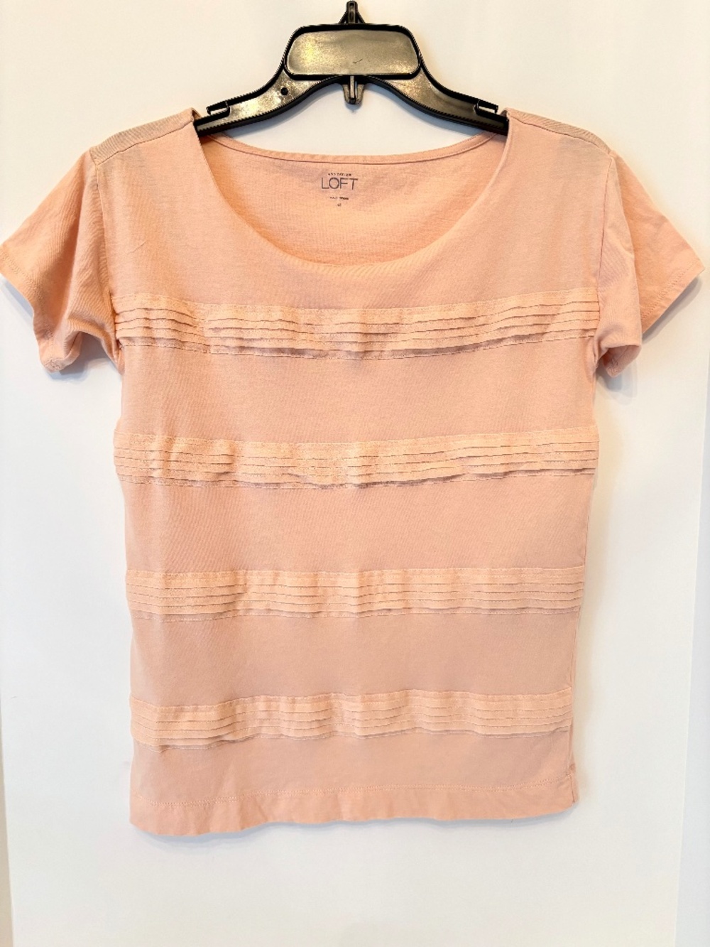 Ann Taylor Loft Light Pink Lace Tee XS